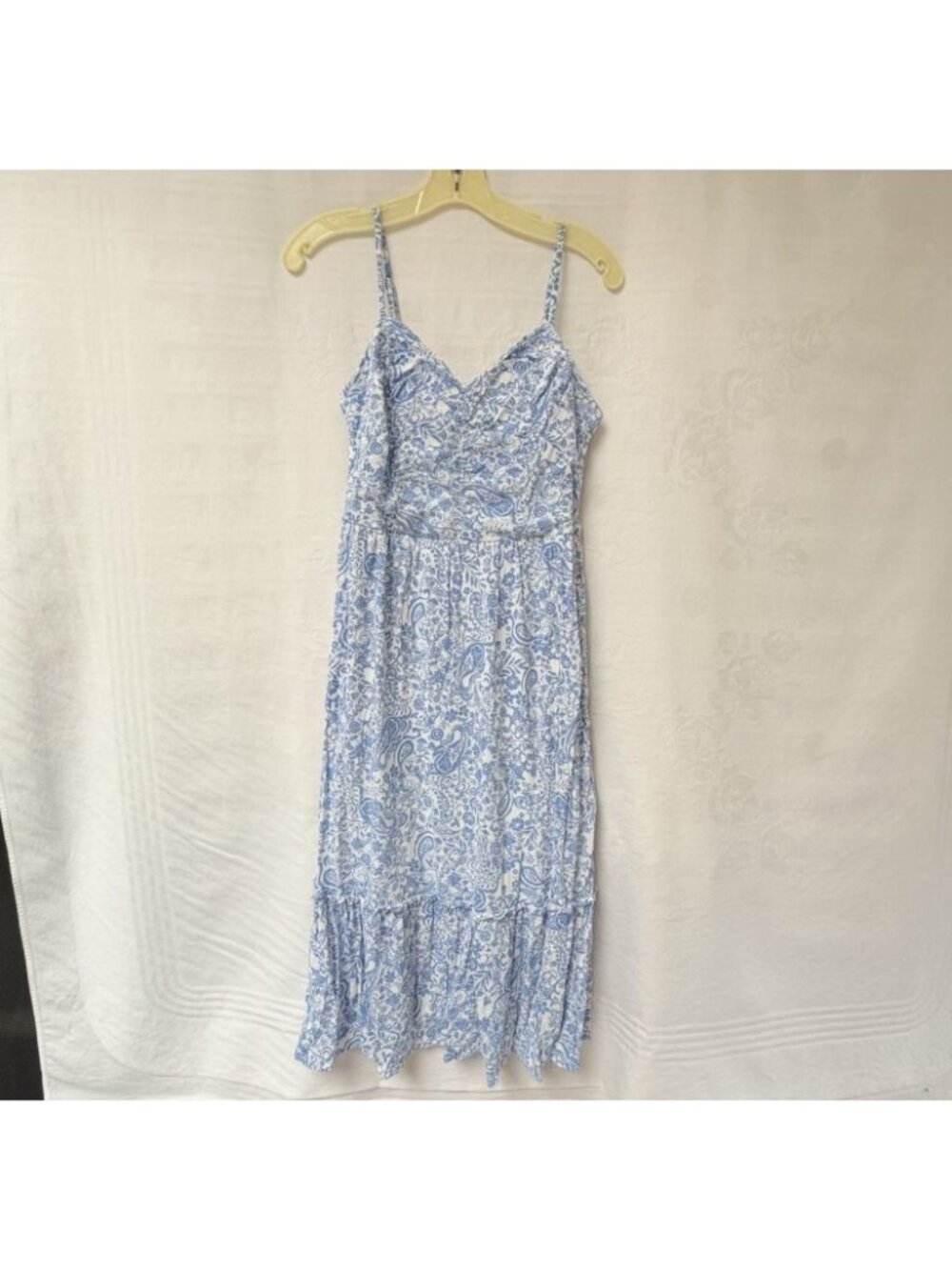 The General Good Blue Floral Maxi Dress Babydoll Cottagecore Beachy Boho Flowy